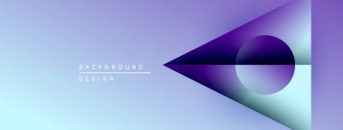 Soyut eğim arkaplanı. Mor, mavi renkler düzgün bir şekilde harmanlanır. Geometrik şekiller modern görsel efektler yaratır. Minimalist tasarım.