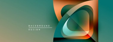 Soyut tasarım akışkan şekiller, gradyanlar içerir. Teal, turuncu renkler kompozisyona hakim. Modern estetik, temiz çizgiler görsel ilgi sunar.