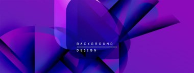 Soyut mor tasarım geometrik şekiller, gradyanlar, dinamik bileşimler içerir. Dijital projeler için modern arkaplan.