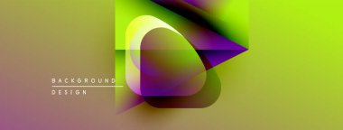 Soyut canlı tasarım akış eğimleri, geometrik şekiller, katmanlı elementler içerir. Modern estetik, dijital arkaplanlar için uygun.