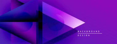 Soyut mor tasarım geometrik şekiller, gradyanlar, eğriler içerir. Modern estetik dijital arkaplanlar ve sunumlar için uygundur.