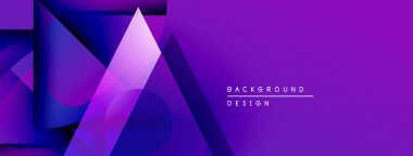 Soyut mor gradyanlar geometrik şekiller oluşturur. Modern tasarım elementleri dinamik görsel doku oluşturur. Minimalist estetik, arka planlar için uygun.