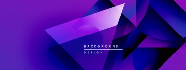 Soyut mor tasarım geometrik şekiller, gradyanlar, dinamik bileşimler içerir. Arka planlar ve sunumlar için modern estetik.