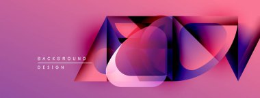 Soyut geometrik şekiller örtüşüyor, canlı pembe ve mavi renkler yaratıyor. Arkaplan ve sunumlar için modern tasarım ögesi.