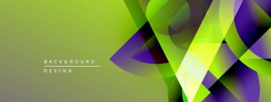 Soyut geometrik tasarım. Canlı yeşil, mor renkler harmanlanmış. Modern arkaplan dokusu dinamik görsel efekt yaratır.