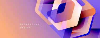 Soyut geometrik şekiller örtüşür, canlı bir değişim etkisi yaratır. Yumuşak turuncu, mor renkler tasarımda baskın. Modern, dinamik kompozisyon.
