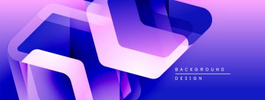 Soyut geometrik şekiller çakışıyor. Renk değişimi, mavi, beyaz, dinamik görsel efekt. Modern tasarım ögesi.
