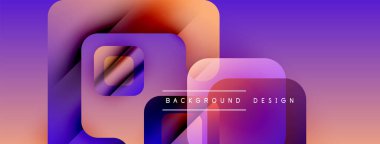 Soyut geometrik şekiller canlı mor, turuncu renkleri harmanlarlar. Modern tasarım akıcılığı ve derinliği çağrıştırıyor. Metin arkaplan tasarımı okur.