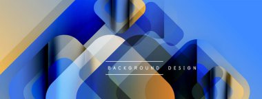 Soyut geometrik şekiller üst üste binerek dinamik mavi, bej rengi gradyan oluşturur. Arkaplan ve sunumlar için modern tasarım ögesi.