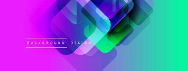 Soyut, enerjik bir arkaplan. Üst üste binen şekiller dinamik değişim etkisi yaratır. Modern tasarım elementleri yenilik ve enerji öneriyor.