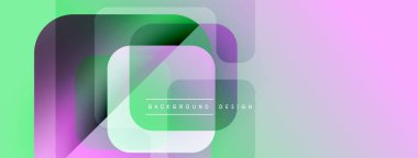 Soyut geometrik şekiller örtüşür, canlı pastel renk eğimleri yaratır. Modern tasarım elementleri dijital sanat, arkaplan dokusu.