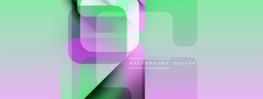 Soyut geometrik şekiller örtüşür, yumuşak eğimli arkaplan oluşturur. Pastel renkler pürüzsüz, modern tasarım ögesi.