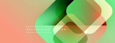 Soyut geometrik şekiller çakışıyor. Renkler karışıyor, modern tasarım yaratıyor. Yumuşak renkler sakin bir atmosfer önerir. Minimalist stil.