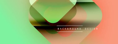 Soyut şekiller örtüşüyor, canlı renk değişimleri yaratıyor. Yeşil, turuncu renkler tasarımda baskın. Metin arka plan tasarımı okur. Minimalist estetik.