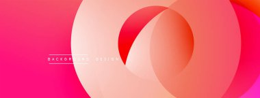 Soyut pembe eğimli daireler çakışıyor. Arka planlar, afişler, sunumlar için modern tasarım unsuru. Basit, temiz estetik..