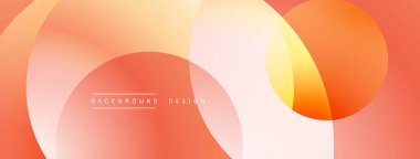 Soyut arkaplan özellikleri üst üste biniyor. Sıcak turuncu, şeftali rengi modern tasarım yaratır. Minimalist estetik, pürüzsüz gradyanlar mevcut.