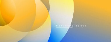 Soyut renkli arkaplan. Üst üste binen daireler değişim etkisi yaratır. Sancaklar, web siteleri ve sunumlar için modern tasarım uygun.