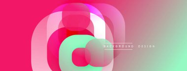 Soyut, enerjik çemberler çakışıyor. Pembe, turkuaz, beyaz renkler modern arka plan tasarımı yaratır. Yumuşak gradyanlar dinamik görsel efekt sunar.