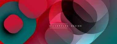 Soyut geometrik şekiller çakışıyor. Canlı renkler harmanlanır, dinamik görsel akış yaratır. Modern tasarım elementleri yenilik ve enerji öneriyor.