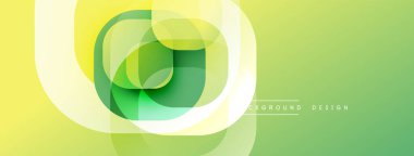 Soyut yeşil sarı tasarım. Üst üste binen daireler çiçek yaprağı etkisi yaratır. Arka planlar, pankartlar için modern, temiz estetik.