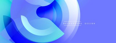 Soyut mavi şekiller örtüşür, dinamik görsel efekt yaratır. Renkler derinliği gösteriyor, modern estetiği. Metin arkaplan tasarımı okur.