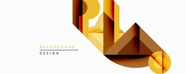 Soyut geometrik tasarım katmanlı altın şekiller içerir. Minimalist kompozisyon derinlik, gölge ve görsel ilgi yaratır. Arka planlar ve sunumlar için modern estetik.