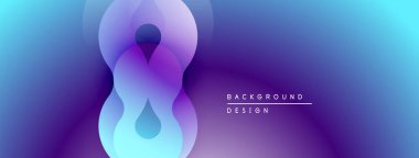 Soyut sıvı şekilleri mor, mavi renkleri harmanlıyor. Modern tasarım hareketi, derinliği, dinginliği çağrıştırıyor. Minimalist estetik dijital projelere uygun.