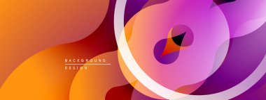 Soyut sıvı şekilleri, canlı gradyanlar. Turuncu, mor renkler kusursuz bir şekilde harmanlanır. Arka planlar için modern tasarım ögesi.