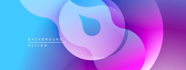 Soyut sıvı şekilleri canlı mavileri, morları, pembeleri harmanlıyor. Modern tasarım dinamik görsel deneyim yaratır. Yumuşak eğimler derinlik sunar.