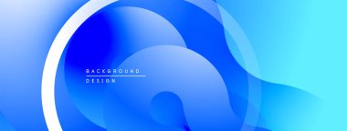 Soyut mavi arkaplan. Pürüzsüz şekiller örtüşür, dinamik görsel akış yaratır. Modern tasarım, temiz estetik.