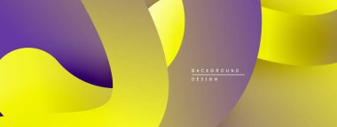 Soyut sıvı şekilleri, mor, sarı gradyanlar. Arka planlar ve sunumlar için modern tasarım öğesi. Minimalist estetik.