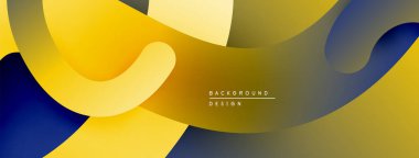 Soyut sıvı şekilleri, sarı, donanma eğilimleri. Modern tasarım, pürüzsüz kıvrımlar dinamik bileşim yaratır. Arkaplan dokusu görünür.