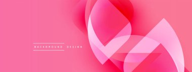 Pembe soyut arka plan. Üst üste binen şekiller dinamik görsel efekt yaratır. Çeşitli projeler için modern tasarım.