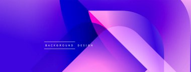 Soyut mor arkaplan. Üst üste binen şekiller dinamik görsel efekt yaratır. Dijital projeler için modern tasarım.