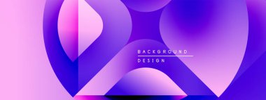 Soyut sıvı şekiller, canlı mor renkler, modern tasarım. Gradyan renkler kusursuz bir şekilde harmanlanarak dinamik görsel efekt oluşturur.