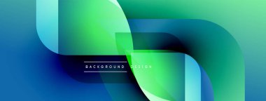 Soyut sıvı şekilleri mavi ve yeşillikleri harmanlıyor. Modern tasarım katmanlı değişkenler, dinamik bileşimler içerir. Metin arkaplan tasarımı okur.