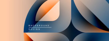 Soyut sıvı şekilleri üst üste binerek dinamik bileşim oluşturur. Şeftali, mavi, turuncu renkler düzgün bir şekilde harmanlanır. Modern tasarım ögesi.