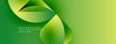 Soyut yeşil eğimler akan şekiller oluşturur. Modern tasarım metin arkaplanı, tasarım içerir. Düz eğriler dinamik görsel efekt yaratır.