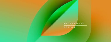 Soyut sıvı şekilleri turuncu ve yeşil renkleri harmanlıyor. Modern tasarım pürüzsüz eğimlere ve dinamik bileşimlere sahiptir. Metin arkaplan tasarımı okur.