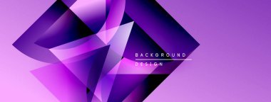 Soyut geometrik şekiller, mor renkler, modern tasarım. Gradyan renkler dinamik görsel efekt yaratır. Arkaplan dokusu pürüzsüz.