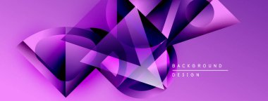 Soyut mor tasarım dinamik şekiller, gradyanlar, çizgiler içerir. Modern arka plan enerji, hareket, görsel ilgi uyandırır.