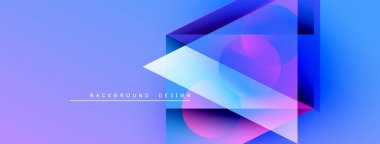 Soyut geometrik şekiller örtüşüyor, canlı mor ve mavi renkler yaratıyor. Arkaplan ve sunumlar için modern tasarım ögesi.