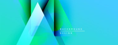 Soyut geometrik şekiller, canlı mavi renkler, modern tasarım. Gradyan renkler dinamik görsel efekt yaratır. Minimalist estetik.