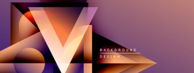 Soyut geometrik tasarım. Üst üste binen şekiller dinamik görsel efekt yaratır. Değişik renkler, modern estetik. Projeler için arkaplan ögesi.