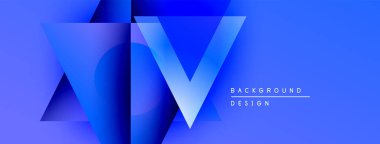 Soyut mavi tasarım üst üste binen geometrik şekiller, dinamik görsel etki yaratıyor. Metin arka plan tasarımı okur. Modern, temiz estetik.