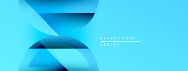 Soyut mavi şekiller örtüşür, dinamik görsel efekt yaratır. Renkler derinlik ve modern tasarım estetiğini gösteriyor..