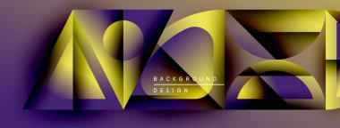 Soyut geometrik tasarım. Mor, altın rengi dinamik görsel efekt yaratır. Dijital projeler için modern arkaplan.