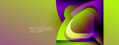 Soyut enerjik tasarım. Üst üste binen şekiller dinamik görsel efekt yaratır. Gradyan renkler düzgün bir şekilde harmanlanarak modern estetik sunuyor.