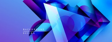Soyut geometrik şekiller, canlı mavi mor gradyanlar. Modern tasarım, dinamik kompozisyon, şık bir sunum. Arkaplan yapısı derinliği gösteriyor.