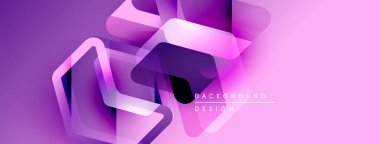 Soyut mor tasarım. Geometrik şekiller örtüşür, dinamik görsel efekt yaratır. Değişken renklere sahip modern arkaplan.